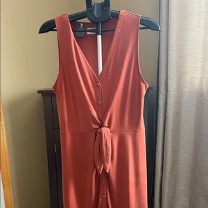 Lou & Grey Terracotta Sleeveless Midi Dress